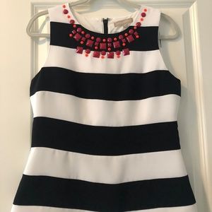 Banana Republic black/white embellished shell